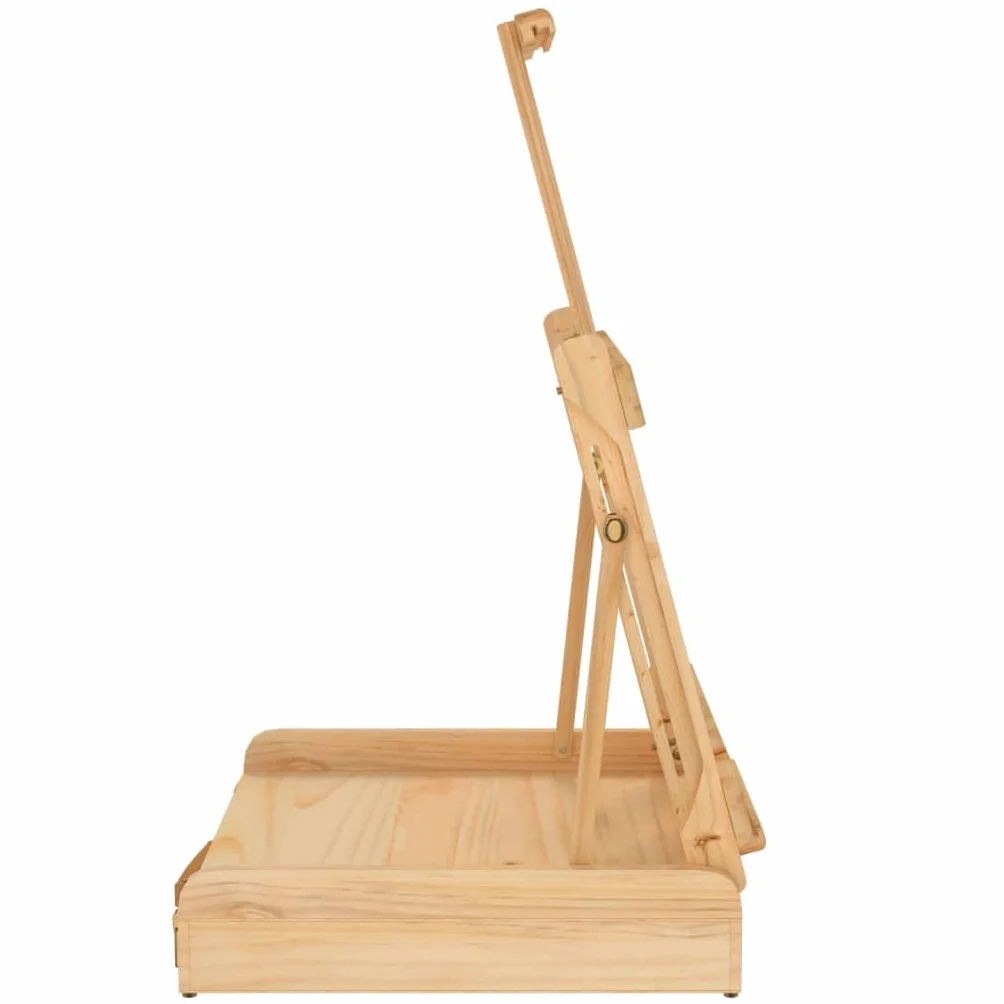 Caballete de mesa de pino macizo 41,5 x 37 x 12 cm con cajón, altura regulable para lienzos de hasta 87,5 cm, ideal para oficina, seminario, reunión y presentación