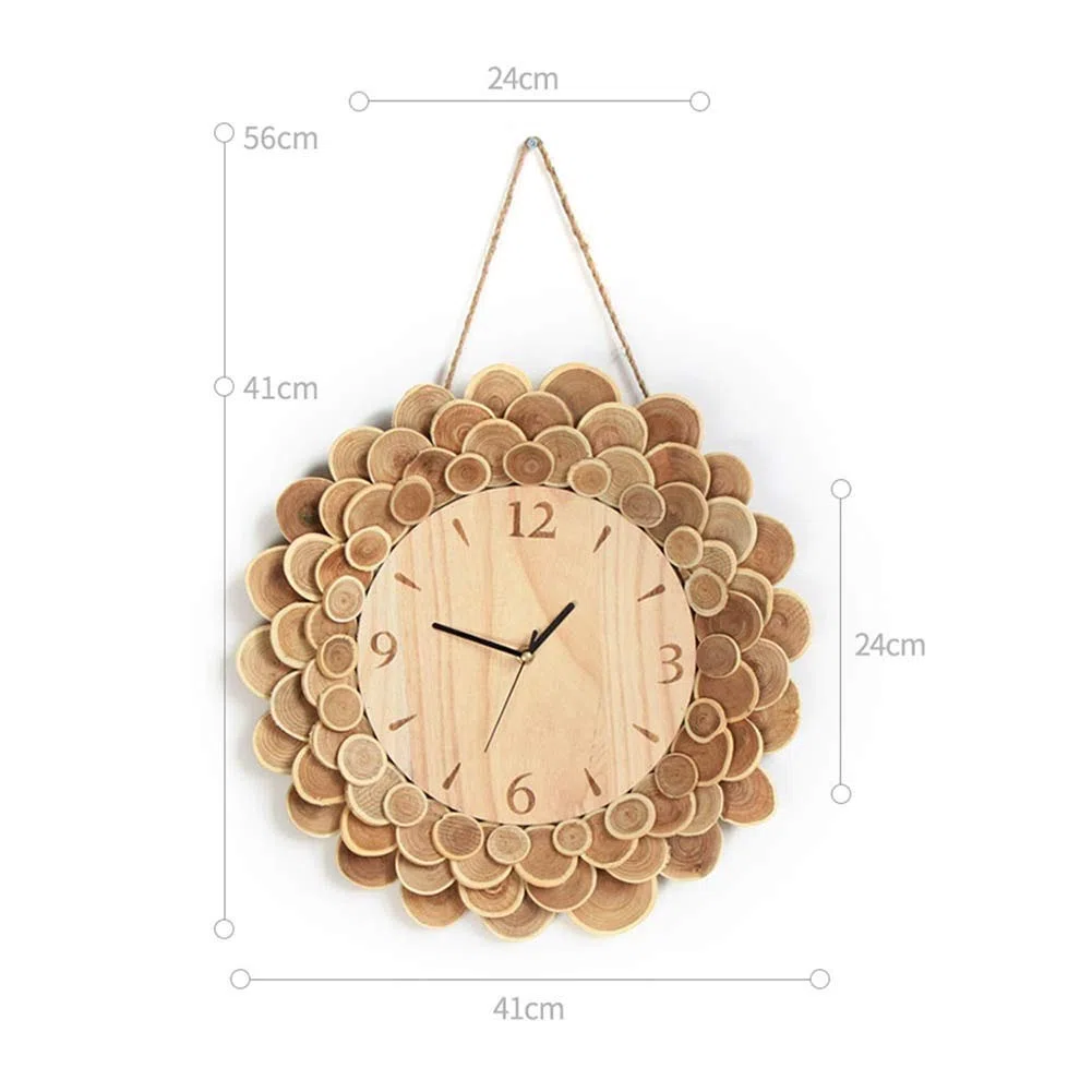 Relojes de Pared de Madera Rústica Que No Hacen Tictac, Funcionan con Pilas, Creativos, Decorativos, para Sala de Estar, Dormitorio, Silenciosos, de Cuarzo, con Cordón Personalizado/a