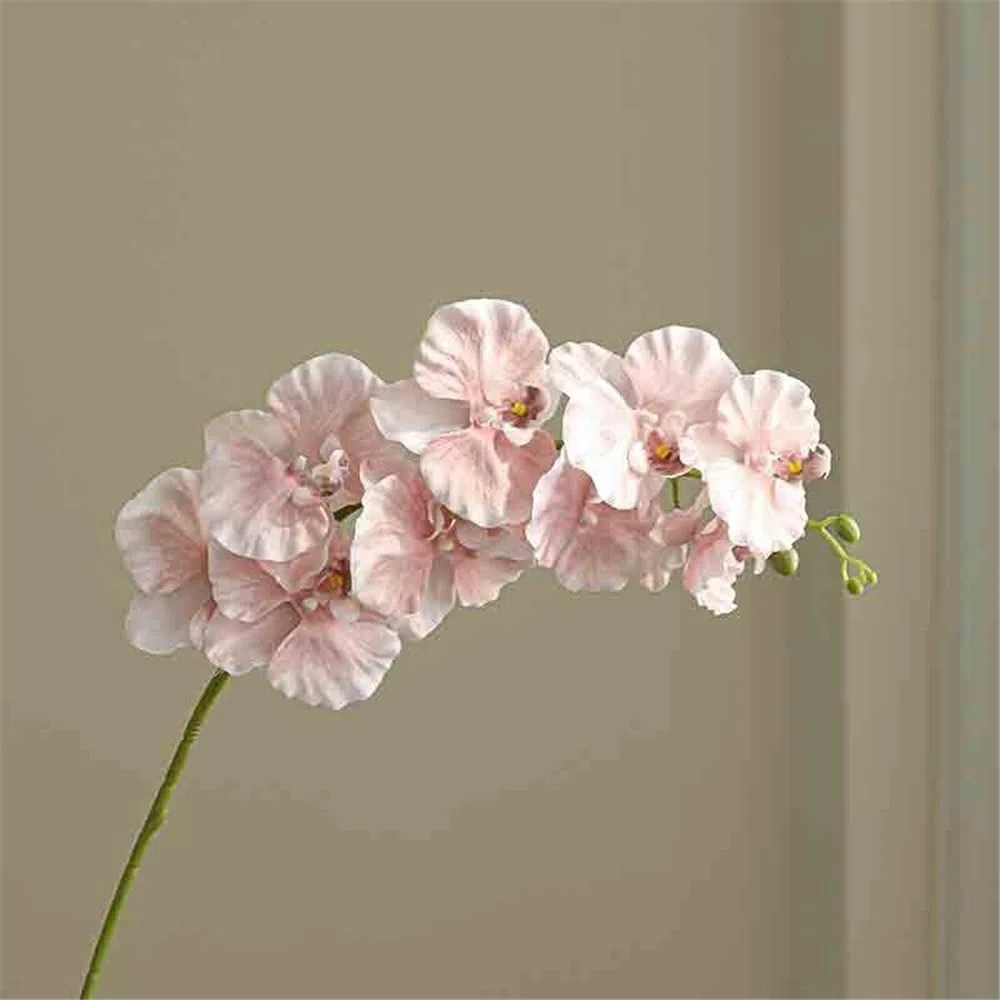 Flores Artificiales Flores de imitación de Phalaenopsis Rosa, Flores Falsas Individuales, arreglo Floral for Sala de Estar, Escritorio Salón