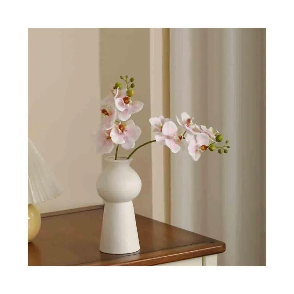 Flores Artificiales Flores de imitación de Phalaenopsis Rosa, Flores Falsas Individuales, arreglo Floral for Sala de Estar, Escritorio Salón