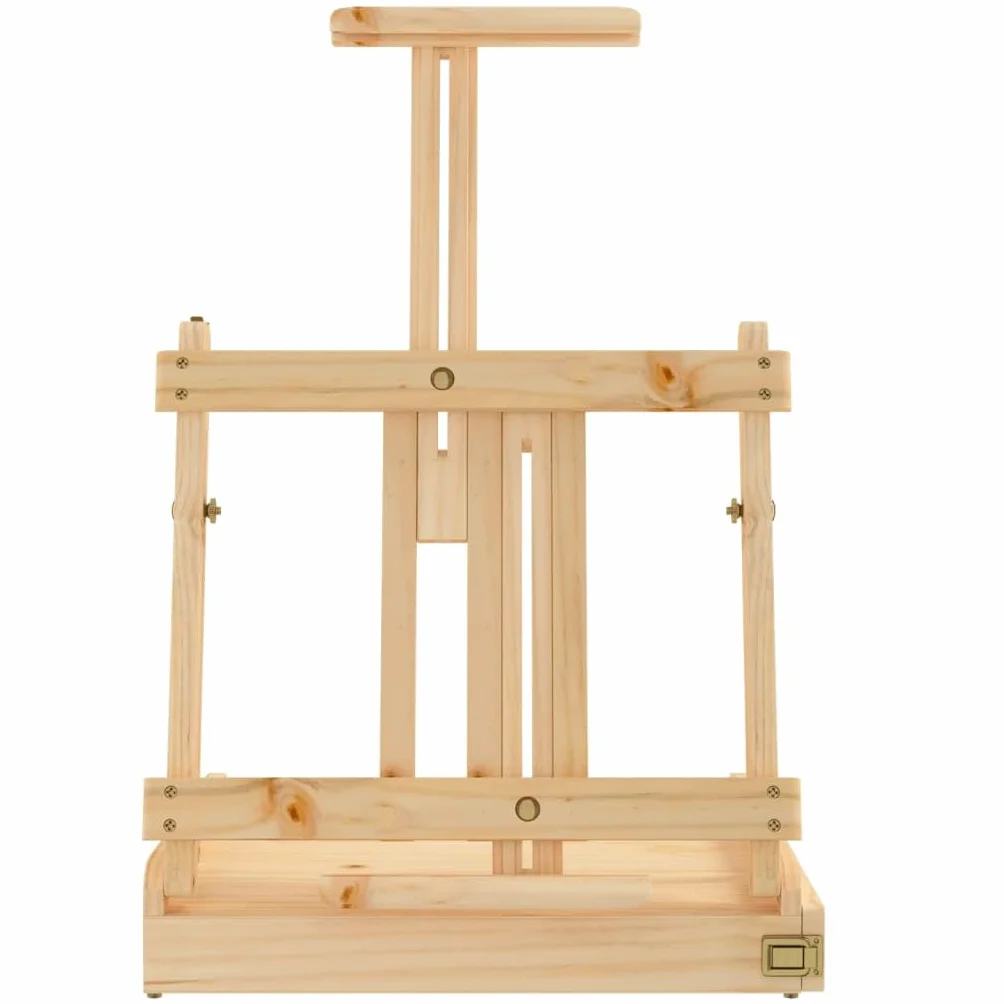 Caballete de mesa de pino macizo 41,5 x 37 x 12 cm con cajón, altura regulable para lienzos de hasta 87,5 cm, ideal para oficina, seminario, reunión y presentación