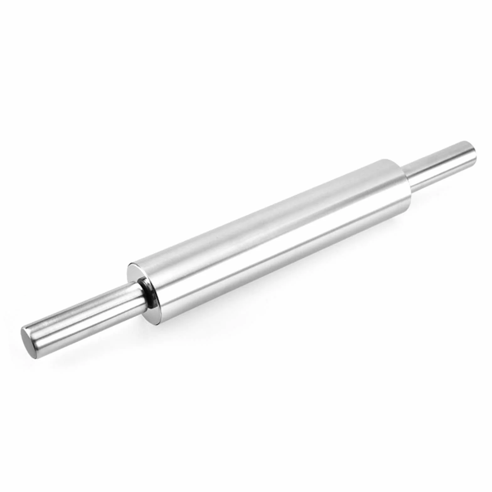 Rodillo de acero inoxidable para hornear, herramienta de cocina antiadherente para galletas, masa, pizza, 38 cm de longitud para proyectos de horneado artesanal