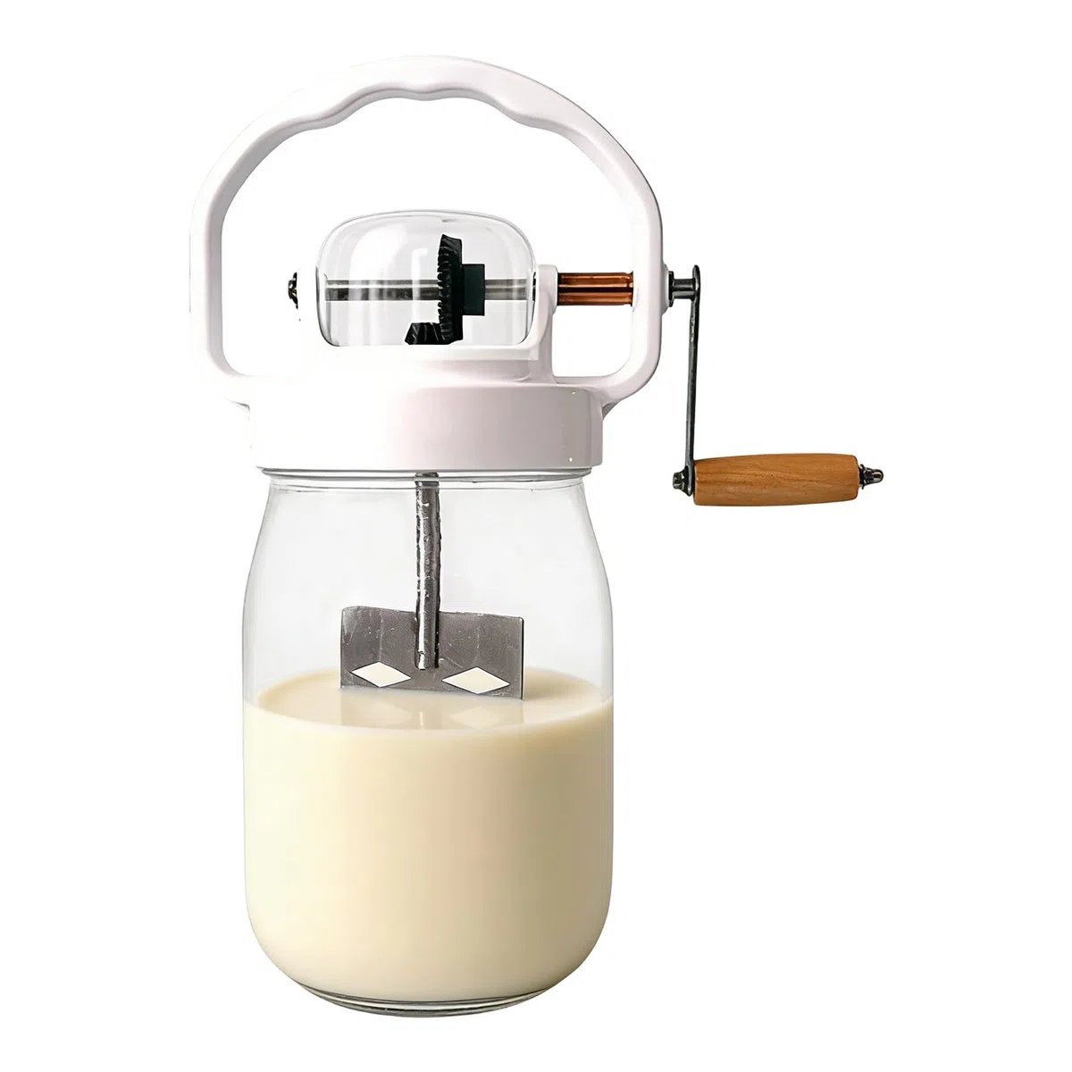 a manivela | Batidor manual de 1500 ml, batidor con recipiente