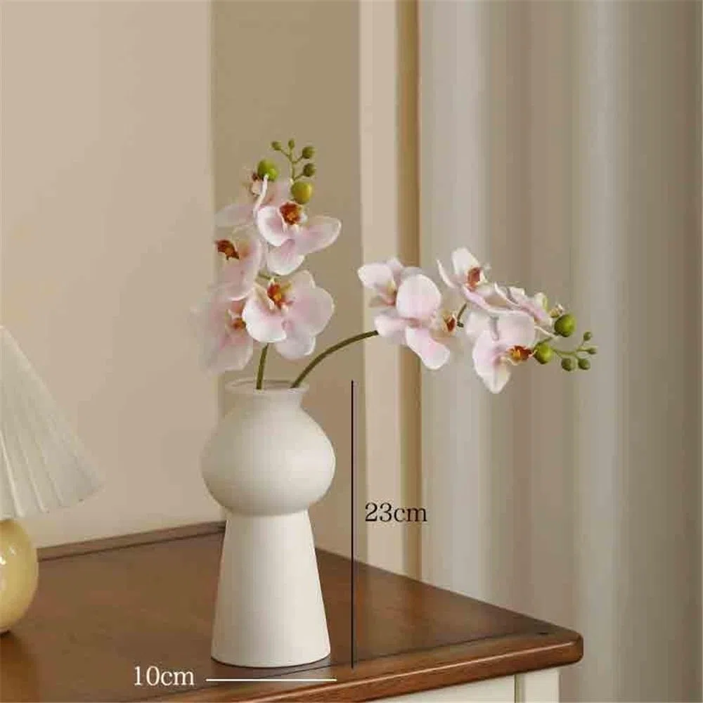 Flores Artificiales Flores de imitación de Phalaenopsis Rosa, Flores Falsas Individuales, arreglo Floral for Sala de Estar, Escritorio Salón