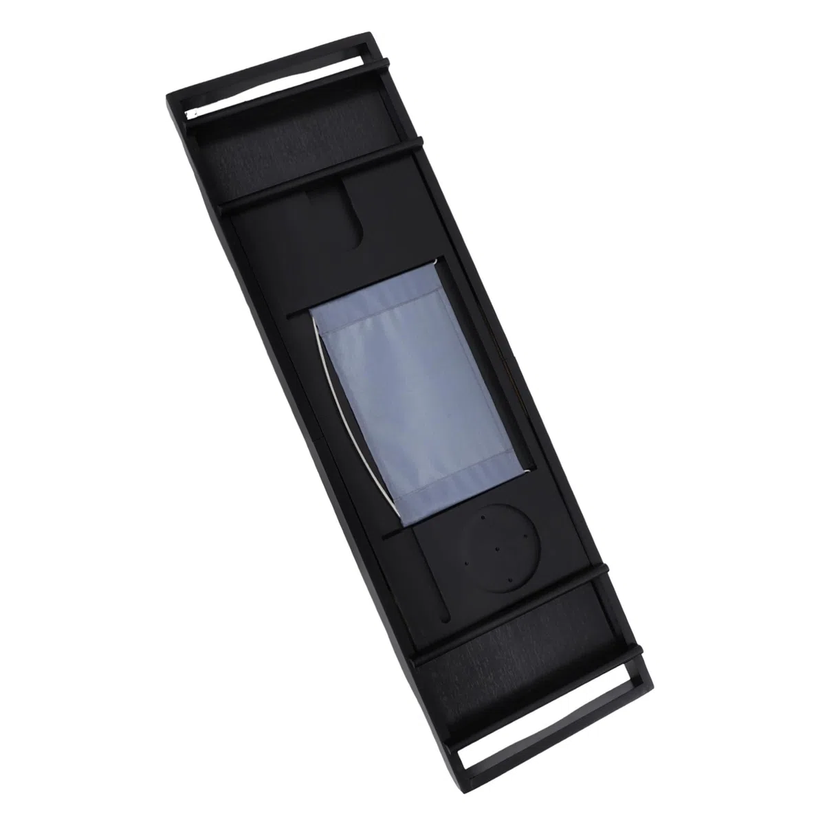 Bandeja De Bañera De Bambú y Expandible para Relajación SPA Soporte para Móvil y Accesorios Color Negro