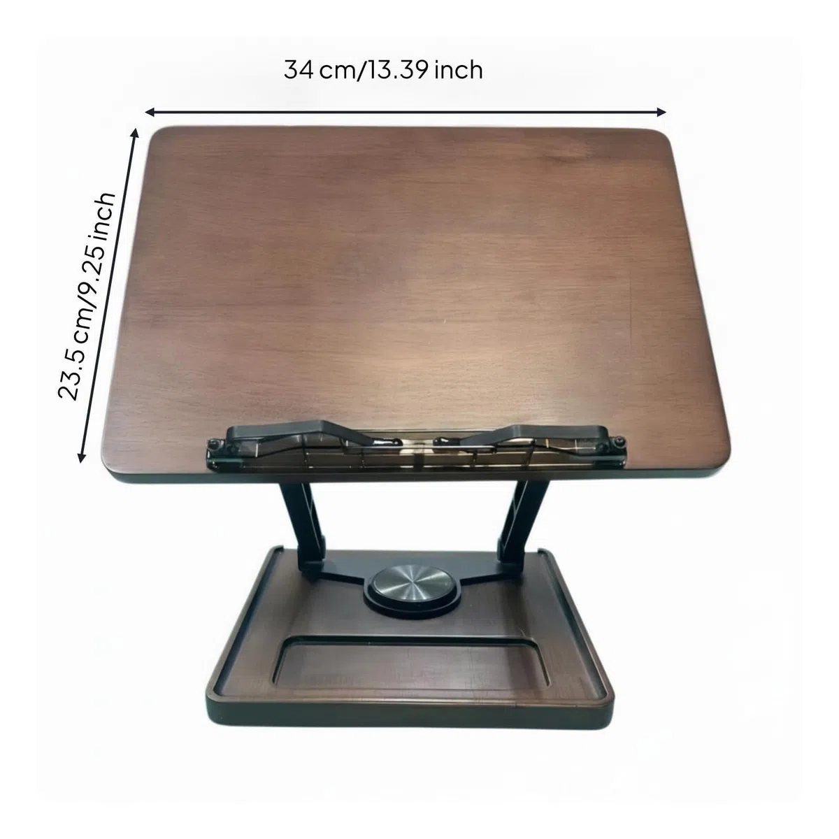 Atril para libros con base giratoria, ajustable, plato giratorio inclinable