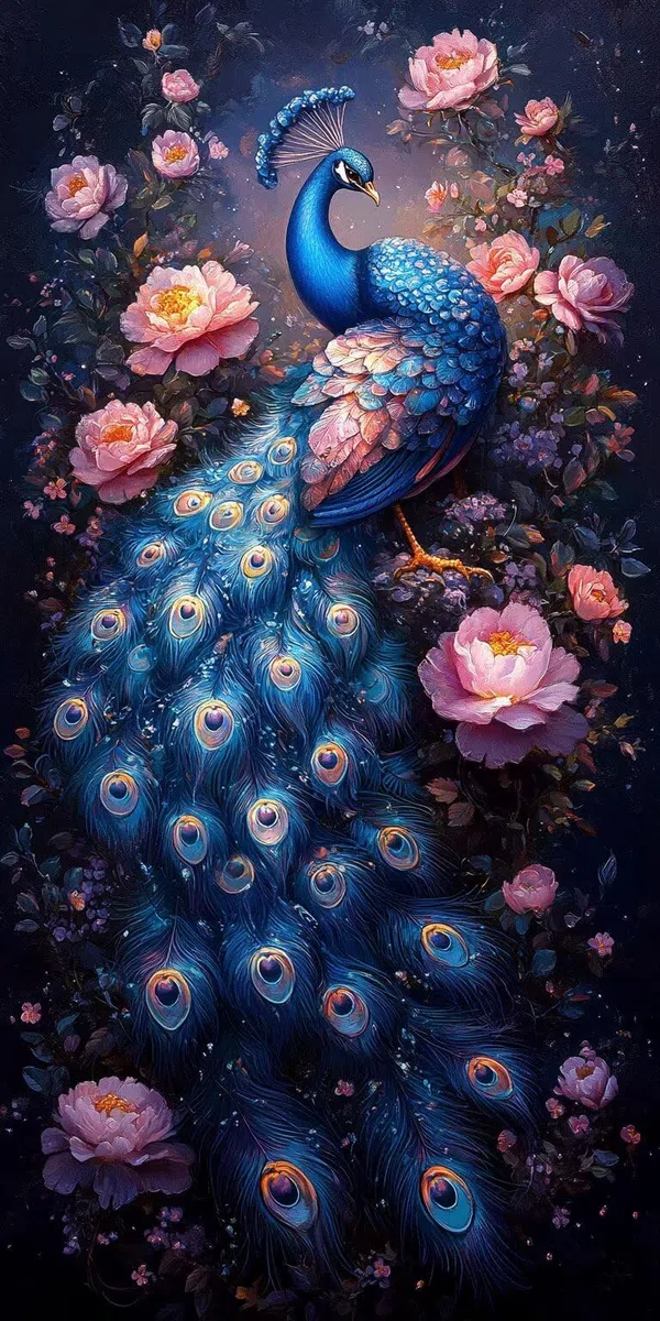pavo real Pintar por Numeros 80x160cm Pintura Acrilica flor, k-195