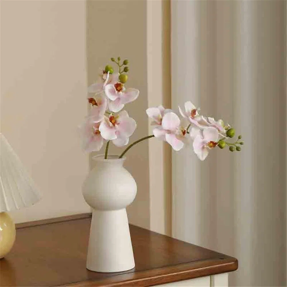 Flores Artificiales Flores de imitación de Phalaenopsis Rosa, Flores Falsas Individuales, arreglo Floral for Sala de Estar, Escritorio Salón